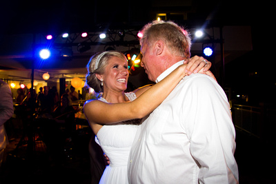 Dad and daughter dance during a destination wedding in Key West.