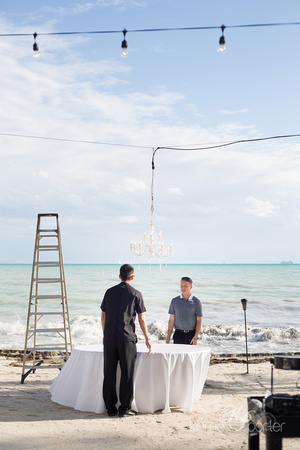 Casa Marina Resort crew behind the scenes wedding setup