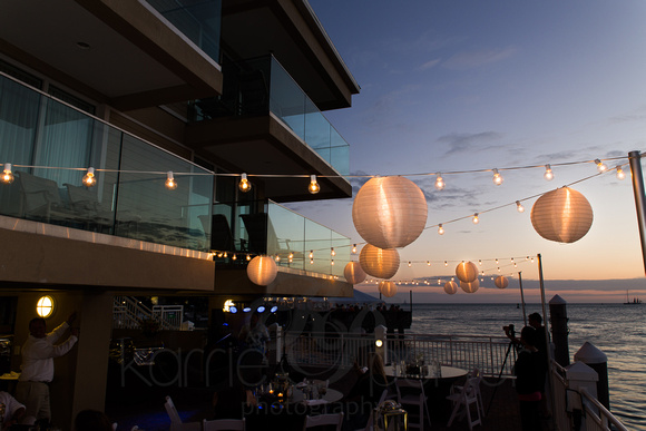 The terrace reception area is the most popular and spacious spot at Pier House to have your post-wedding party.  