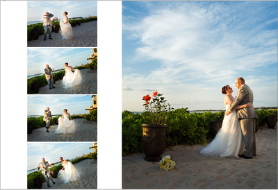 Series of images arranged in Key West wedding album