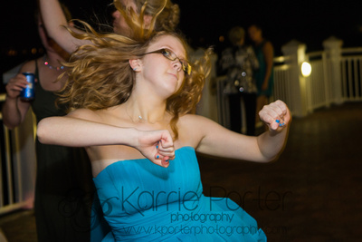 Junior bridesmaid dancing at Key West wedding reception.