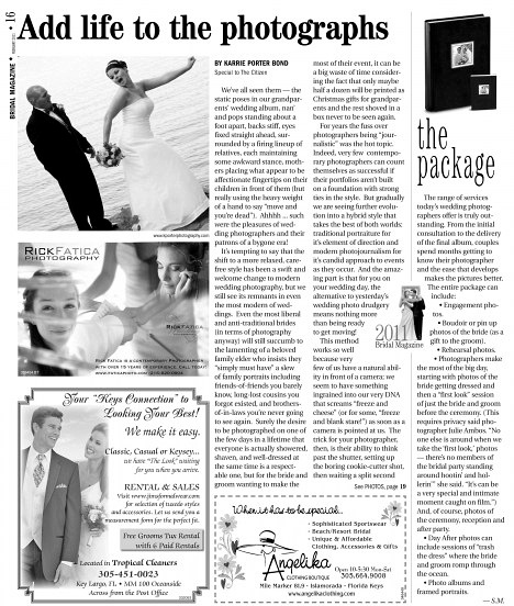 Karrie Porter Photography featured in 2011 edition of Key West Citizen Bridal Magazine